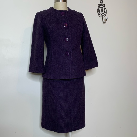 PENDLETON Herringbone Wool Jkt/Skirt Suit Sz 8 - Picture 3 of 16